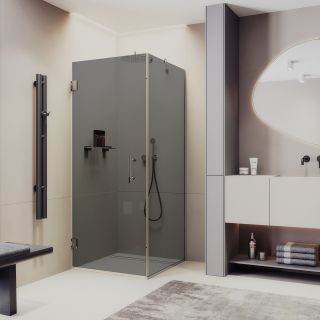 Душевой уголок MaybahGlass MGY-1308-4 90x90см хром/графит